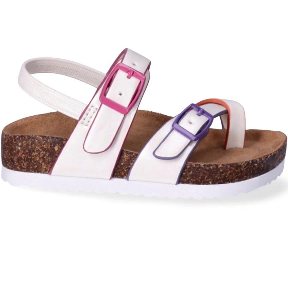 NWOT Wonder Nation Toddler Girls Strappy Toe Sandals - Picture 3 of 5